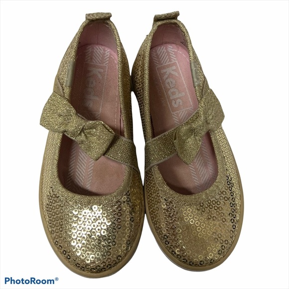 Keds Gold Sequins & Bows Slip-on Sneakers - Picture 3 of 6
